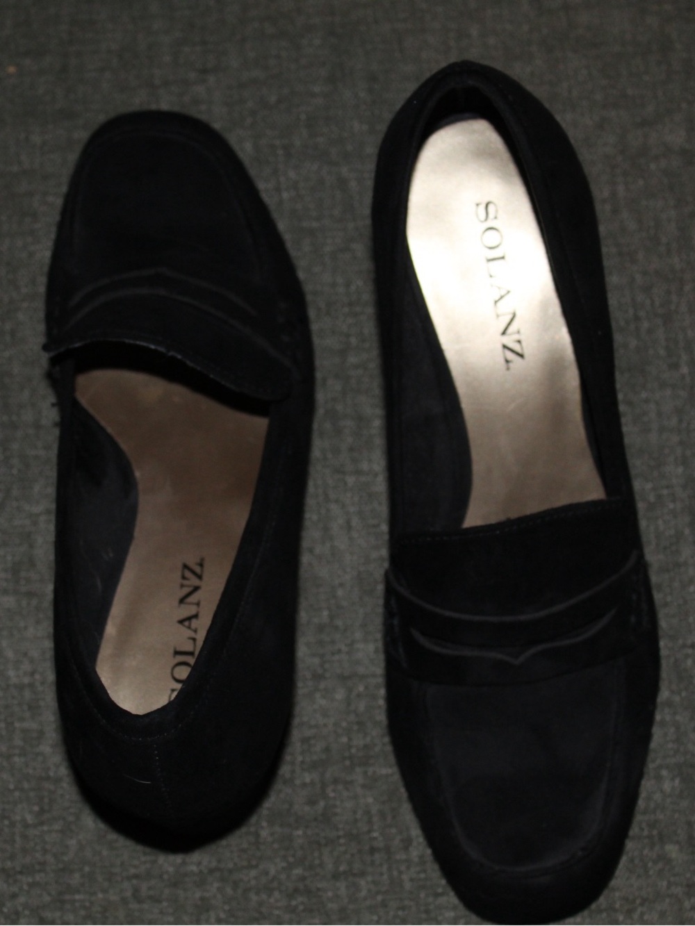 Solanz Black Suede Penny Loafers - Women
